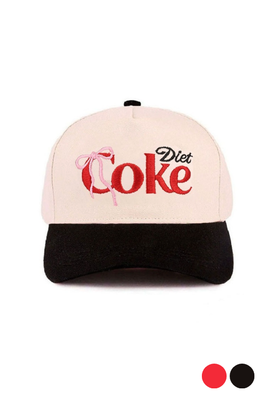 diet coke black bow hat