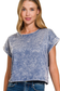 Mineral Wash Short Sleeve Cropped Tee