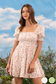 blu pepper ivory short sleeve floral short dress