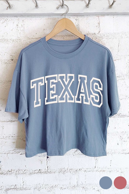 rustee blue long crop texas puff t shirt