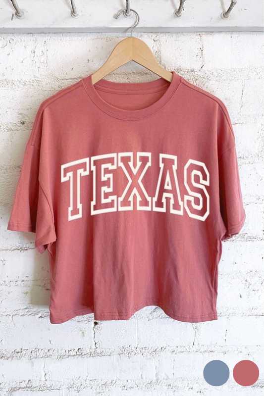 rustee short sleeve texas long crop tee