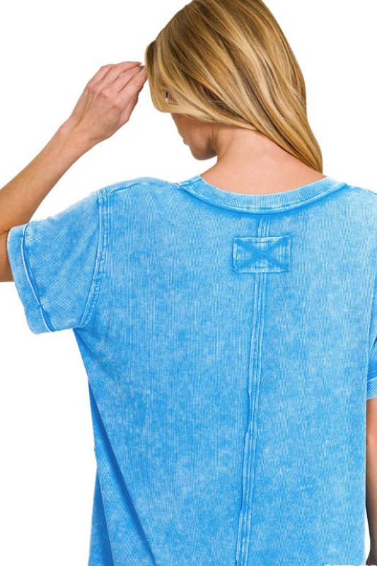 blue short sleeve mineral shirt