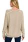 zenana beige mineral wash long sleeve top