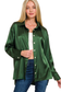 zenana green satin long sleeve button down