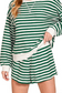 zenana green striped shorts set