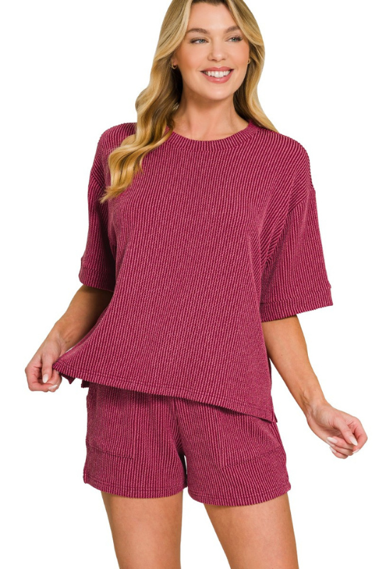 burgundy lounge set