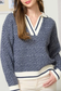 blu pepper blue collar sweater