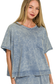 zenana blue mineral wash pocket top