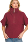 burgundy knit short sleeve sweater