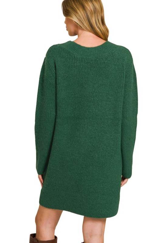 green Christmas sweater dress