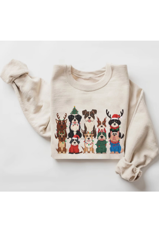 Beige Christmas Dog Sweatshirt