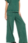 zenana green drawstring pants set