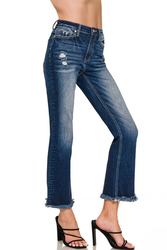 affordable dark wash high rise stretch jeans
