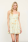 blu pepper light green floral sleeveless tiered dress