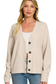 zenana beige knit button down cardigan