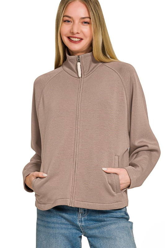 brown zip up jacket dressy
