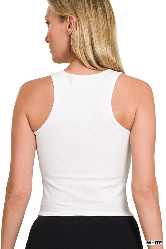 zenana ribbed soft padded tank top