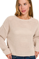 beige knit long sleeve pullover sweater