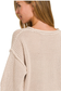zenana long sleeve beige knitted sweater