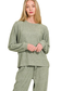 green soft brushed knit two piece set