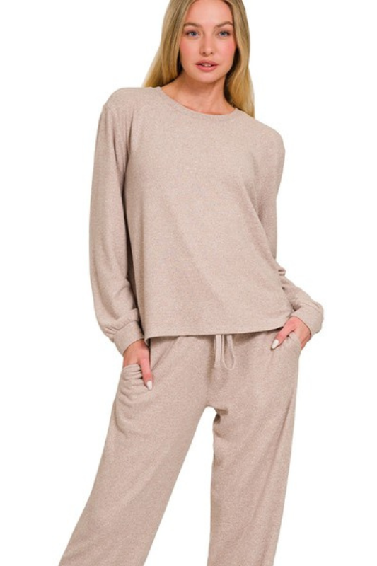 zenana mocha soft long sleeve top