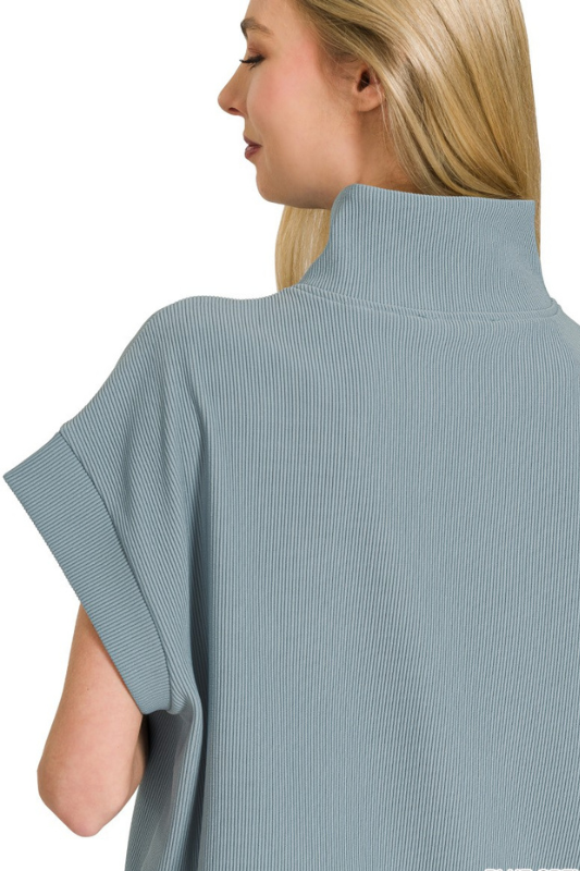 ribbed short sleeve top