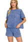 blue short sleeve lightweight top