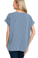 blue ribbed short sleeve top