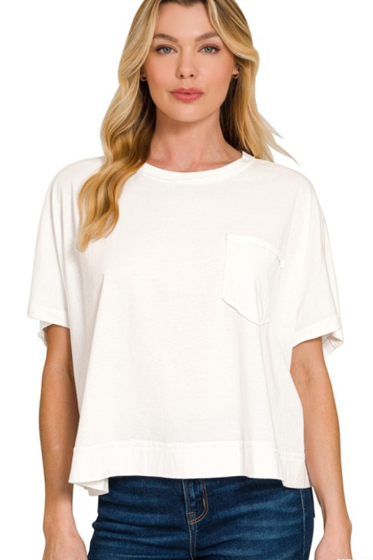 zenana white short sleeve t shirt