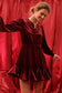 blu pepper burgundy long sleeve velvet dress