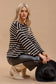 black striped knit loose sweater