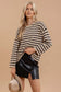 taupe and black striped sweater