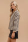 brown striped relaxed fit knit sweater