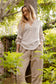 cream soft long sleeve button front top