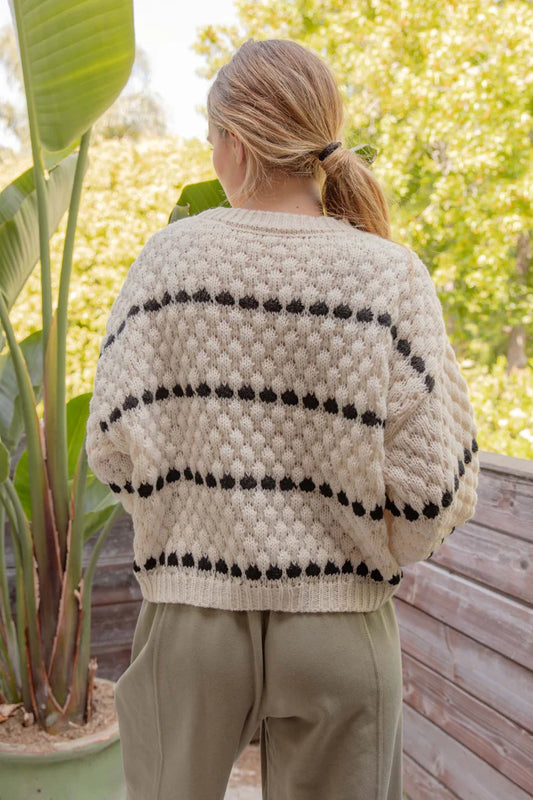 ivory textured knit sweater