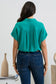 blu pepper kelly green short sleeve button down top