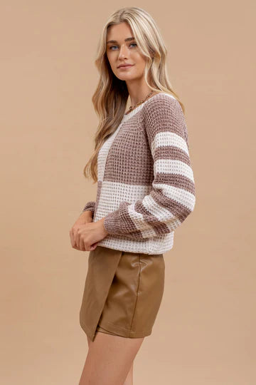 colorblock soft chenille sweater