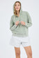 blu pepper olive green mineral wash button hoodie