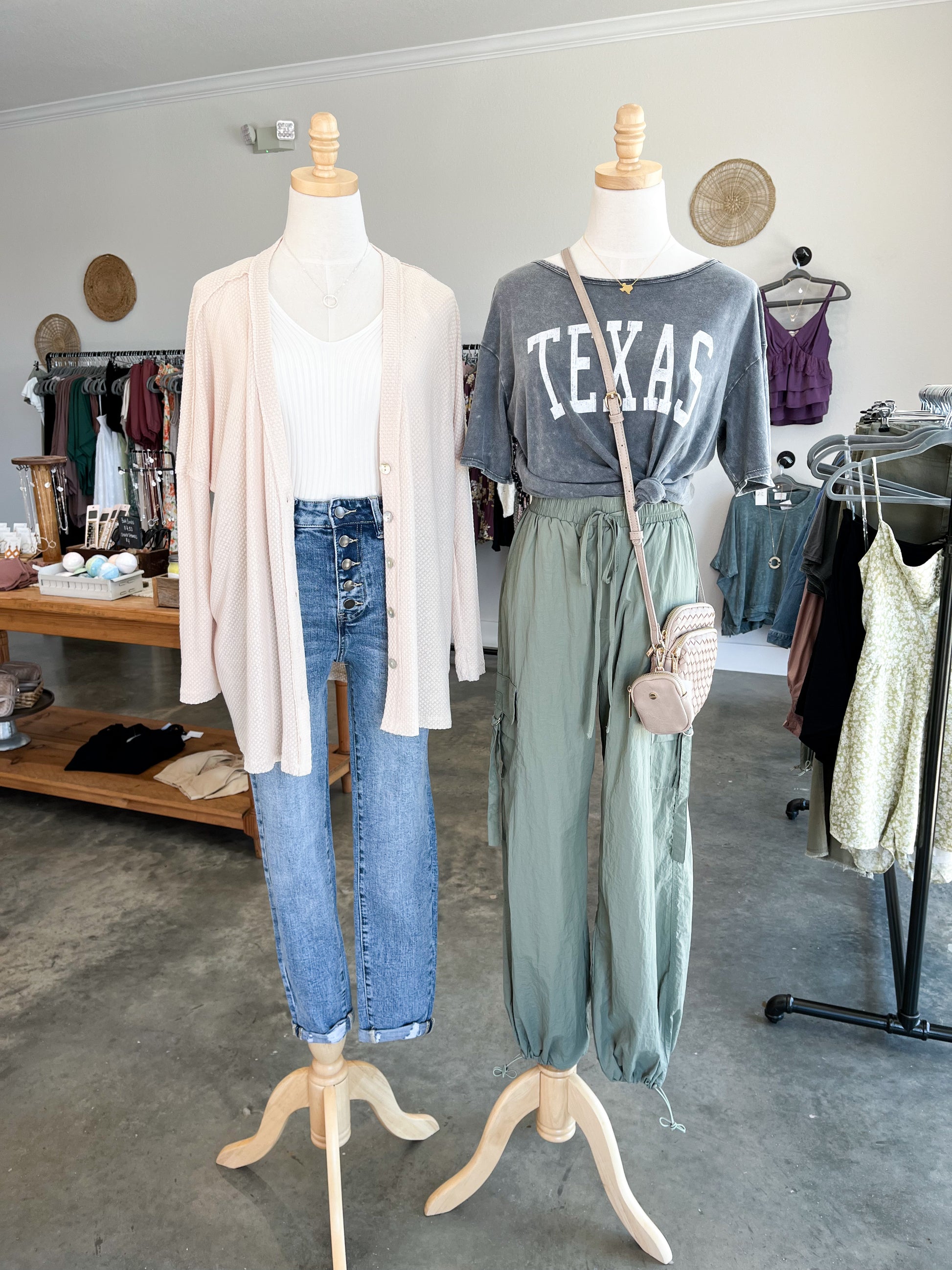 olive green nylon cargo pants outfit