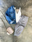 Grey Suede Jogger Pants
