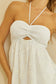 white halter dress mini