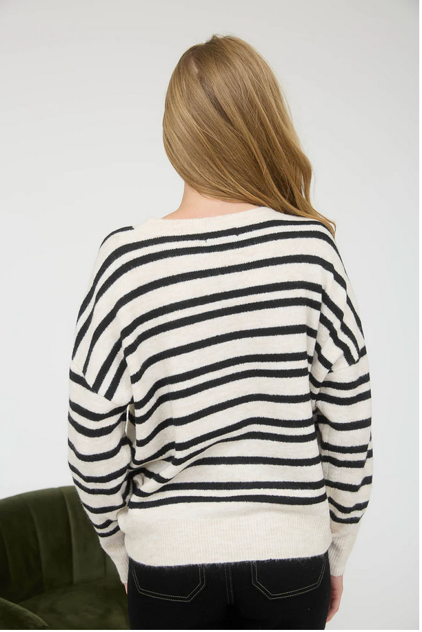 black and white stripe sweater