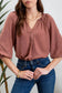 rust quarter length sleeve top