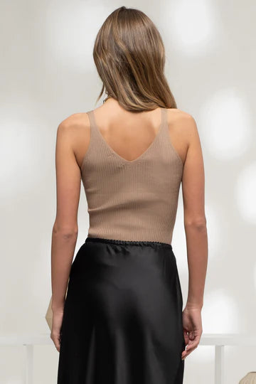 brown sleeveless sweater tank