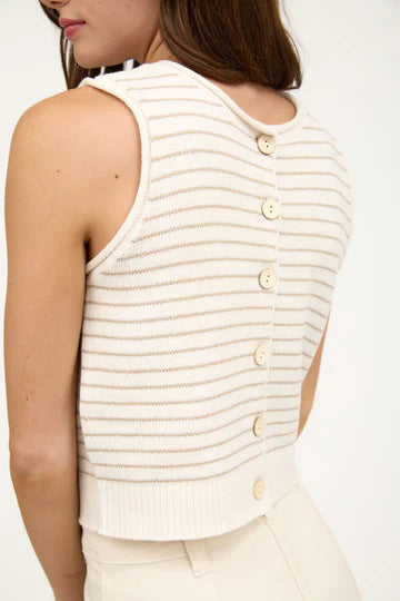 blu pepper sleeveless button knit top