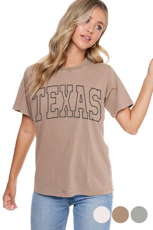 mocha full length mineral texas t shirt