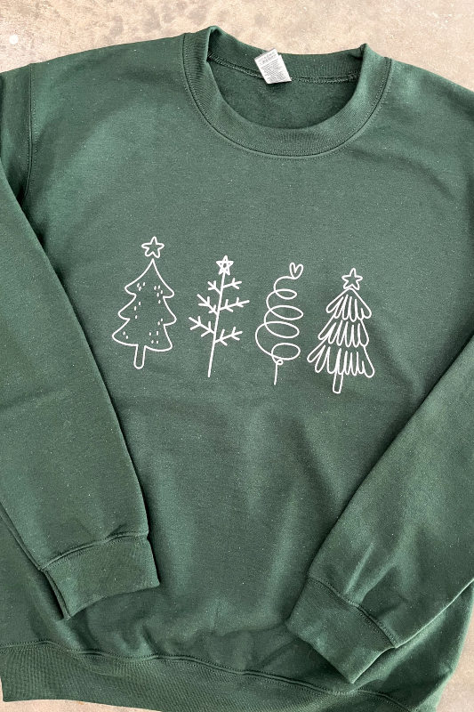 Green Christmas Tree Graphic Sweatshirt