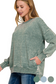 zenana green fleece lined mineral pullover