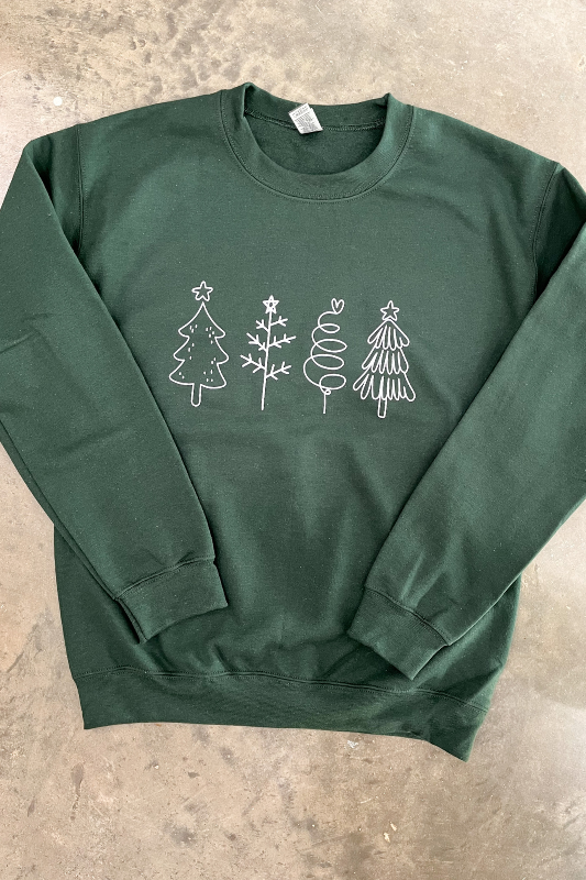 gildan hunter green Christmas tree sweatshirt