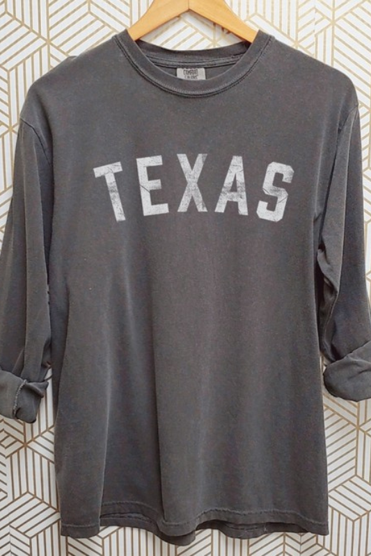 charcoal grey comfort colors texas tee shirt